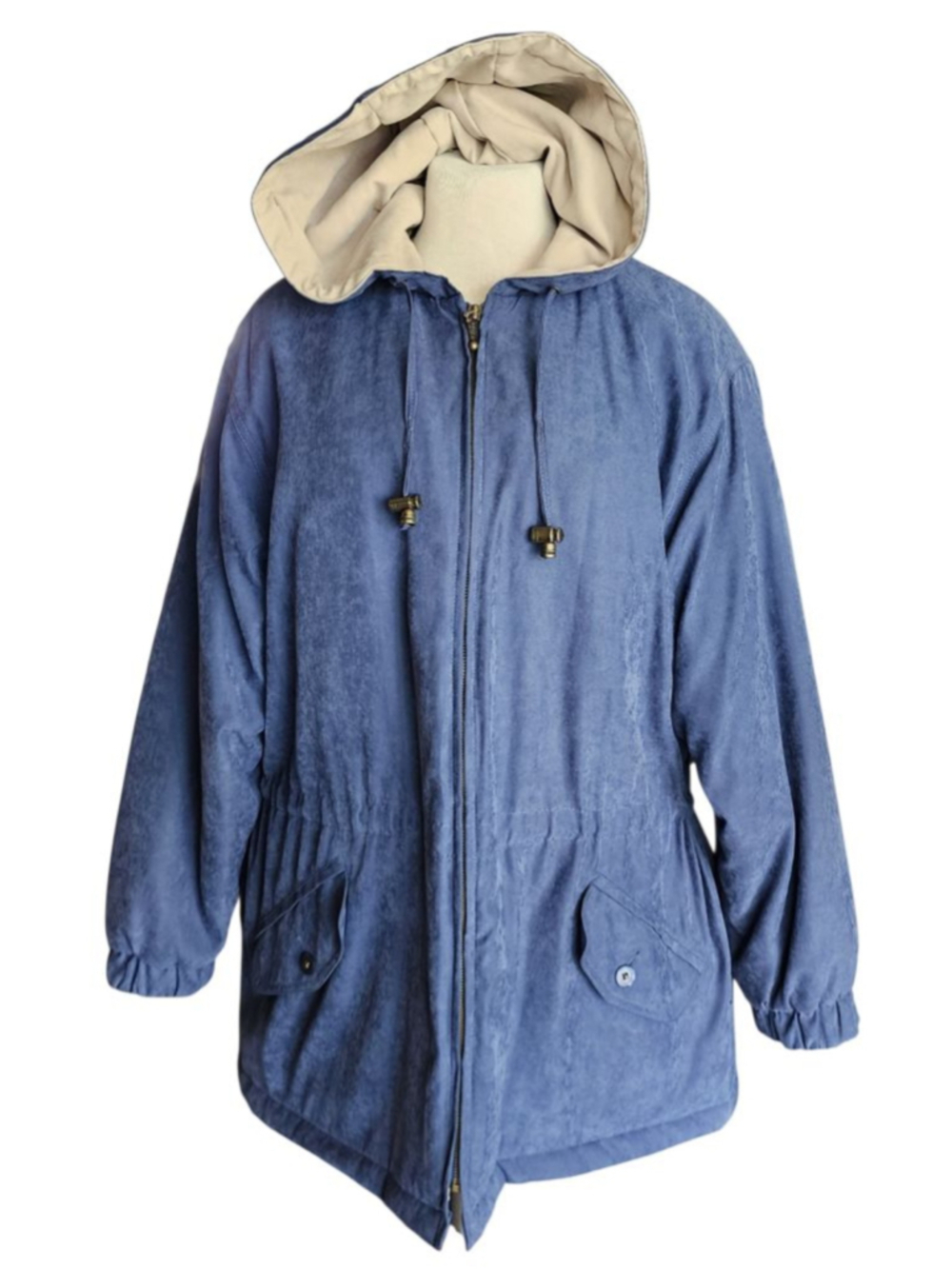 Westbound Women's L Blue Hooded Jacket Insulated Quilted Lining Pockets Zip Up